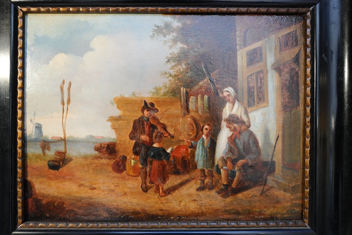 Genregemälde in gerahmter Fassung